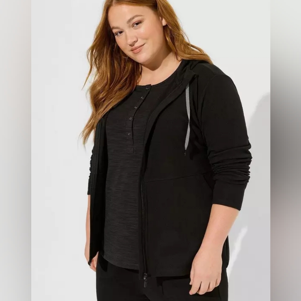 Torrid Happy Camper Micro Fleece Full Zip Active Hoodie